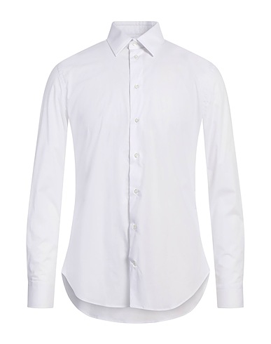 EMPORIO ARMANI Camicia tinta unita Bianco 97% Cotone, 3% Elastan