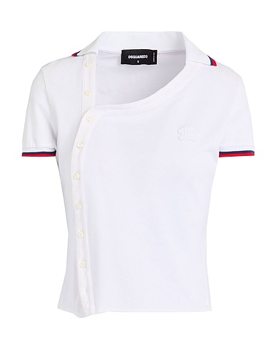 DSQUARED2 Solid color shirts & blouses White 100% Cotton
