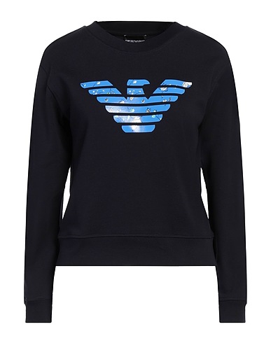 EMPORIO ARMANI Sweatshirt Midnight blue 100% Cotton, Elastane