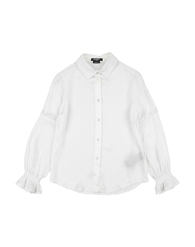 BALMAIN Patterned shirts & blouses White 87% Acetate, 8% Silk, 5% Polyamide