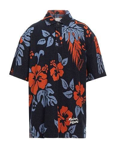 MAISON KITSUNÉ Polo shirt Midnight blue 77% Cotton, 23% Polyester