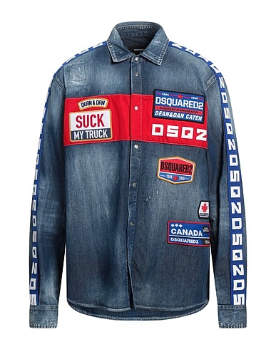 DSQUARED2 Camicia di jeans Blu 98% Cotone, 2% Elastan