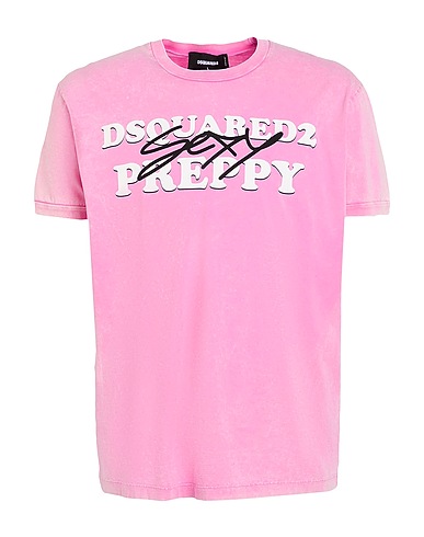 DSQUARED2 T-shirt Pink 100% Cotton, Elastane