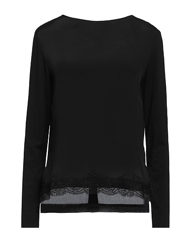 MARELLA SPORT トップス ブラック レーヨン 95% / ポリウレタン 5%