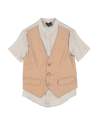 FAY Camicia fantasia Cammello 68% Lino, 32% Cotone, Elastan