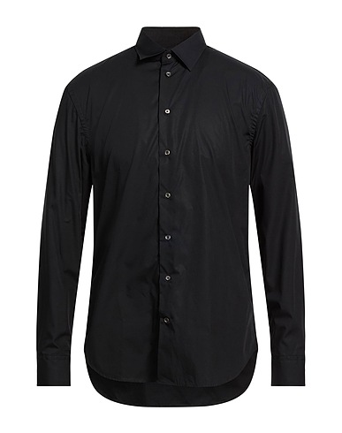 EMPORIO ARMANI Solid color shirt Black 100% Cotton