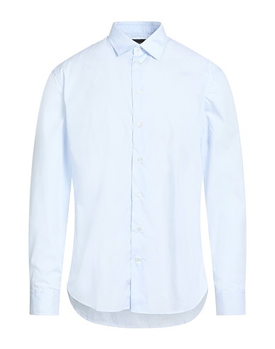 EMPORIO ARMANI Solid colour shirt CELESTE 100% Cotton