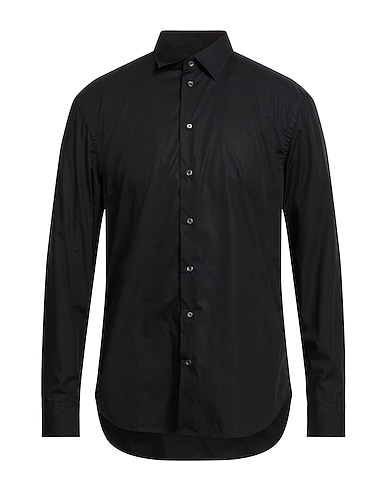 EMPORIO ARMANI Solid color shirt NERO 100% Cotton