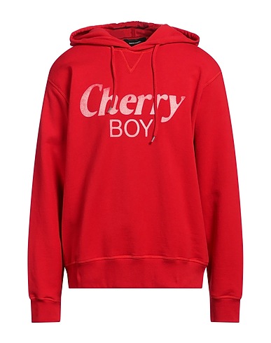 DSQUARED2 Hooded track jacket  Red 100% Cotton, Elastane