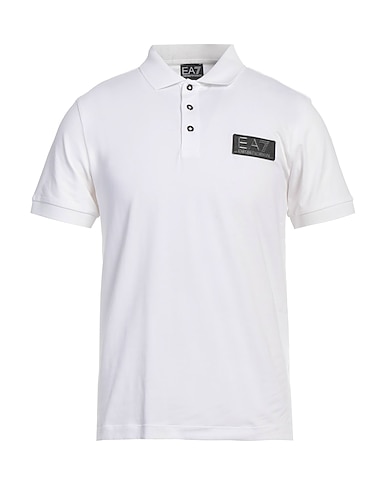 EA7 Polo shirt White 92% Cotton, 8% Elastane, Polyester
