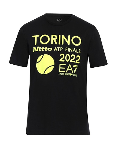 EA7 T-shirt Black 95% Cotton, 5% Elastane