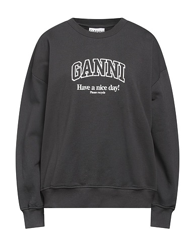 GANNI Sweatshirt Charcoal 100% Organic cotton