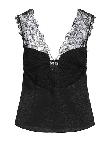 PINKO Top Black 69% Acetate, 31% Silk