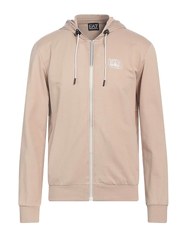 EA7 Hooded sweatshirt Beige 100% Cotton, Polyamide