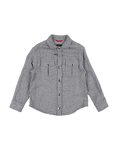 FAY Patterned shirt Blue 40% Cotton, 40% Viscose, 15% Polyamide, 4% Polyester, 1% Elastane