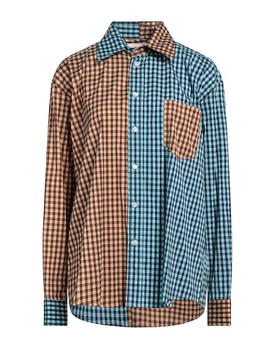 (DI)VISION Checked shirt Sky blue 97% Cotton, 3% Elastane