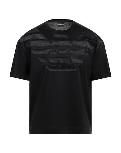 EMPORIO ARMANI T-shirt Black 70% Lyocell, 30% Cotton