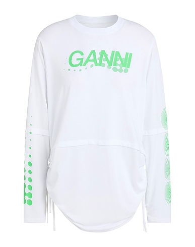 GANNI T-shirt White 89% Recycled polyester, 11% Elastane