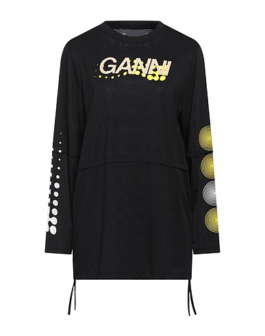 GANNI Camiseta Negro 89% Poliéster reciclado, 11% Elastán