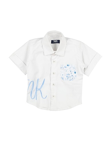 MANUELL & FRANK Patterned shirt BIANCO 72% Cotton, 25% Polyamide, 3% Elastane