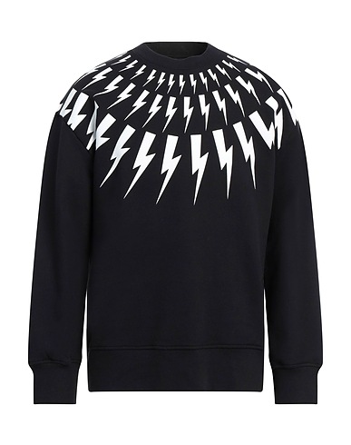 NEIL BARRETT Sweatshirt Black 100% Cotton, Rubber