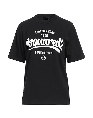 DSQUARED2 T-shirt Black 100% Cotton, Elastane