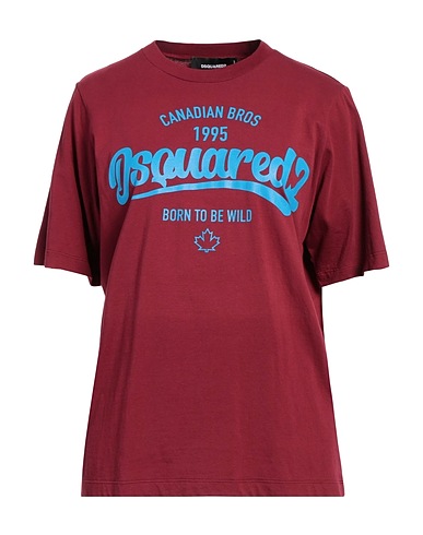 DSQUARED2 T-shirt Burgundy 100% Cotton, Elastane