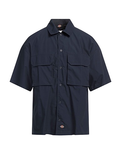 DICKIES Solid colour shirt Navy blue 100% Cotton