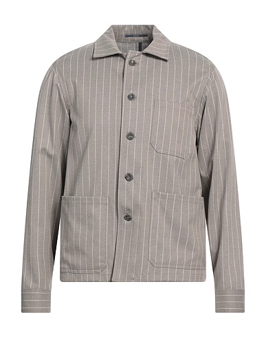 AT.P.CO Striped shirt Grey 63% Polyester, 34% Viscose, 3% Elastane
