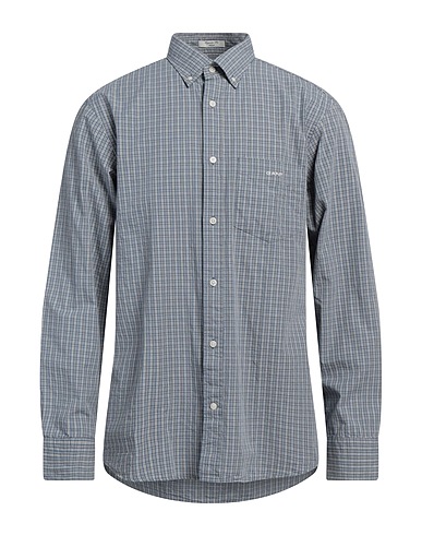 GANT Checked shirt Slate blue 100% Organic cotton