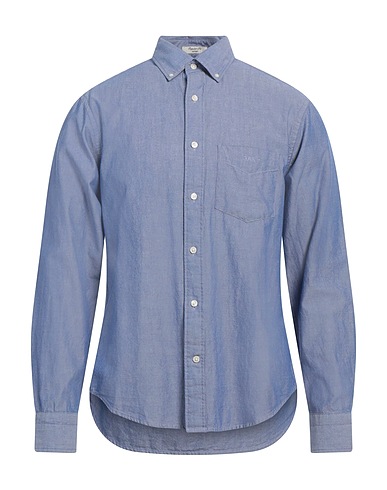 GANT Solid colour shirt Blue 100% Organic cotton