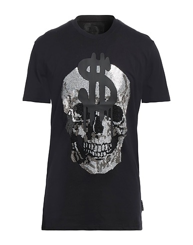 PHILIPP PLEIN T-shirt Black 100% Cotton, Glass