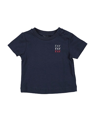 FAY T-shirt Midnight blue 100% Cotton, Elastane