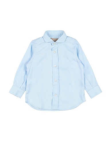 LA STUPENDERIA Solid colour shirt Sky blue 100% Cotton