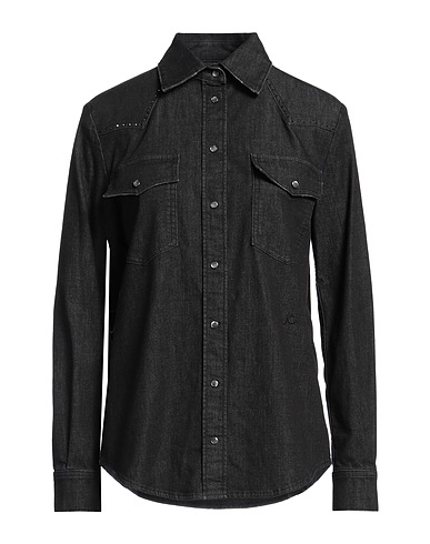 JACOB COHЁN Denim shirt Black 72% Cotton, 14% Viscose, 12% Polyester, 2% Elastane