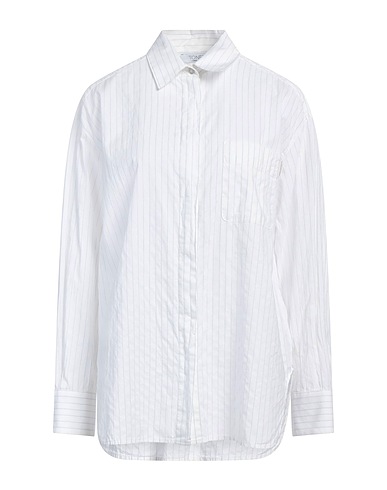 TONET Striped shirt White 98% Cotton, 2% Elastane