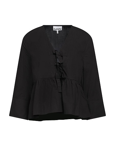 GANNI 無地シャツ＆ブラウス ブラック オーガニックコットン 100%