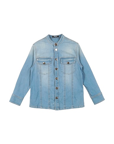 BALMAIN Denim shirt Blue 98% Cotton, 2% Elastane