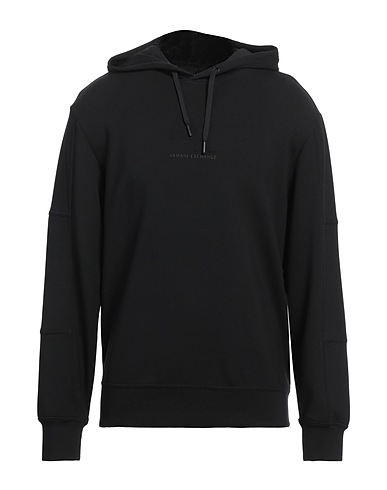 ARMANI EXCHANGE Hooded track jacket  Black 54% Modacrylic, 38% Polyester, 8% Elastane
