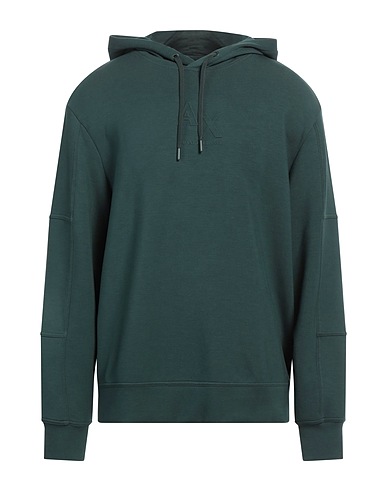 ARMANI EXCHANGE Hooded track jacket  Dark green 54% Modacrylic, 38% Polyester, 8% Elastane