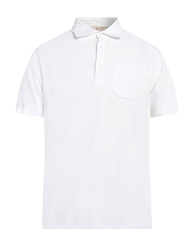 HERITAGE Polo shirt White 94% Cotton, 6% Elastane