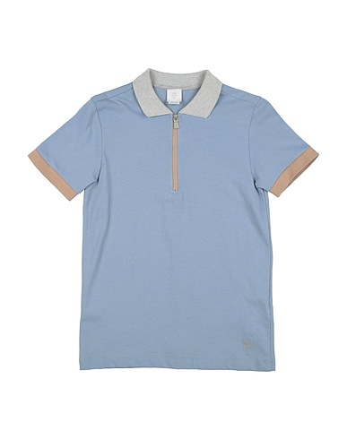 ELEVENTY Polo shirt Light blue 100% Cotton