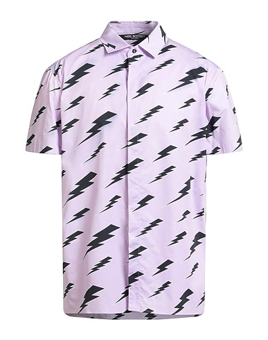 NEIL BARRETT Patterned shirt Lilac 100% Cotton