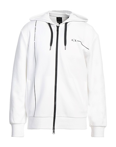 ARMANI EXCHANGE Hooded track jacket  White 59% Cotton, 41% Polyester, Elastane