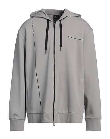 ARMANI EXCHANGE Hooded track jacket  Grey 59% Cotton, 41% Polyester, Elastane