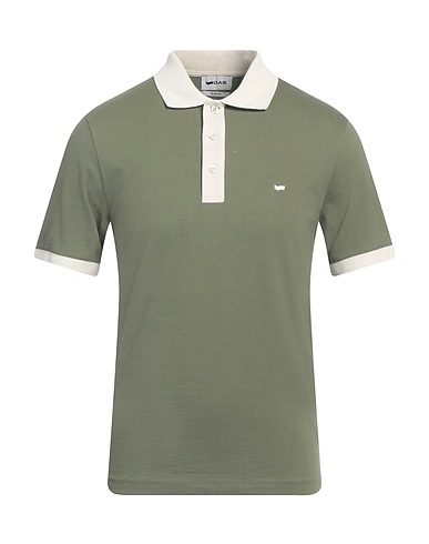 GAS Polo shirt Military green 95% Cotton, 5% Elastane
