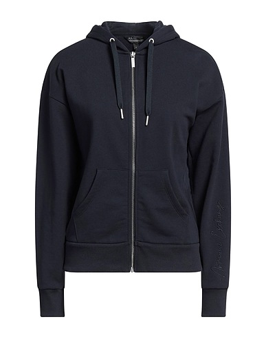 ARMANI EXCHANGE Hooded track jacket  Navy blue 60% Cotton, 40% Polyester, Elastane