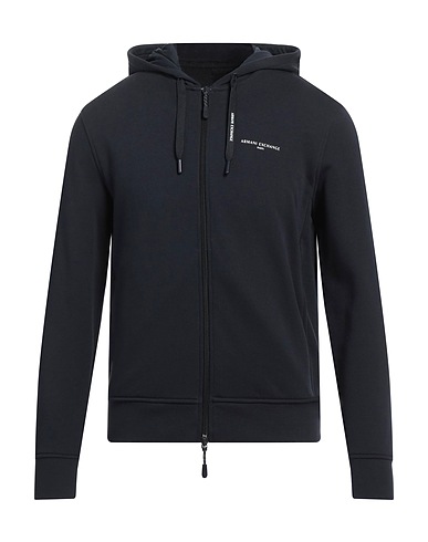 ARMANI EXCHANGE Hooded sweatshirt Midnight blue 100% Cotton, Elastane