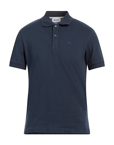 GAS Polo shirt Midnight blue 95% Cotton, 5% Elastane