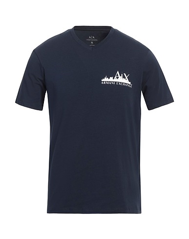 ARMANI EXCHANGE T-shirt Navy blue 95% Cotton, 5% Elastane